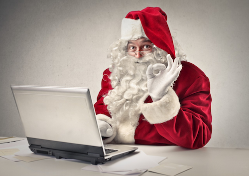 Santa at his desk